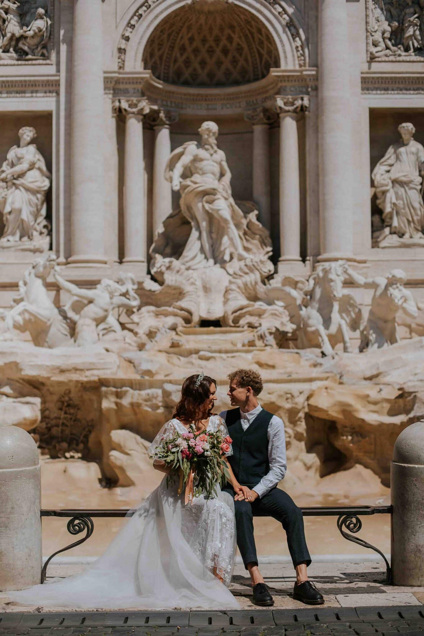 trevi fountain wedding photographer